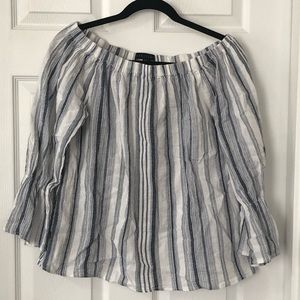 Sanctuary blue/white stripe off the shoulder top
